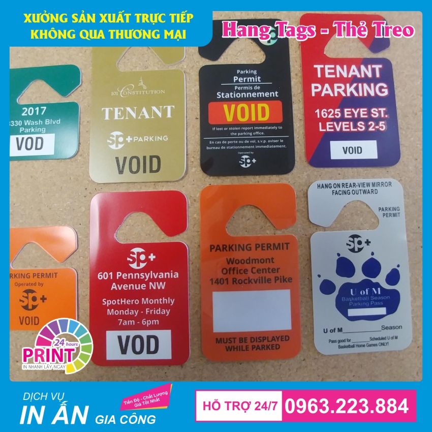 in thẻ treo cửa phòng