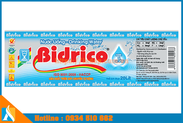 in nhãn bình nước lọc tại Huế