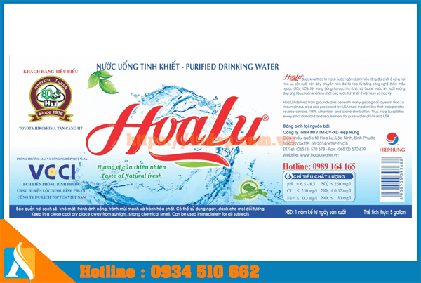 In nhãn dán bình nước lọc giá tốt tại Điện Biên