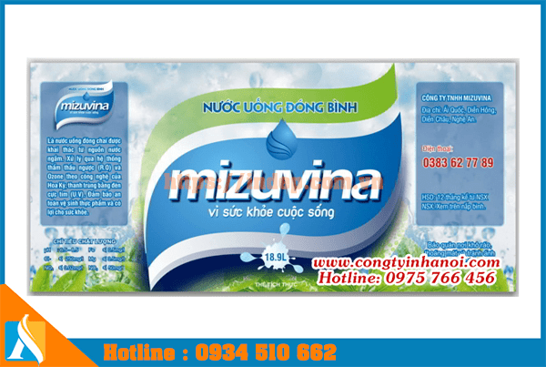 In nhãn dán bình nước lọc tại Bắc Kạn