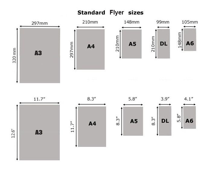 tham khảo các kích thước in tờ rơi tiêu chuẩn