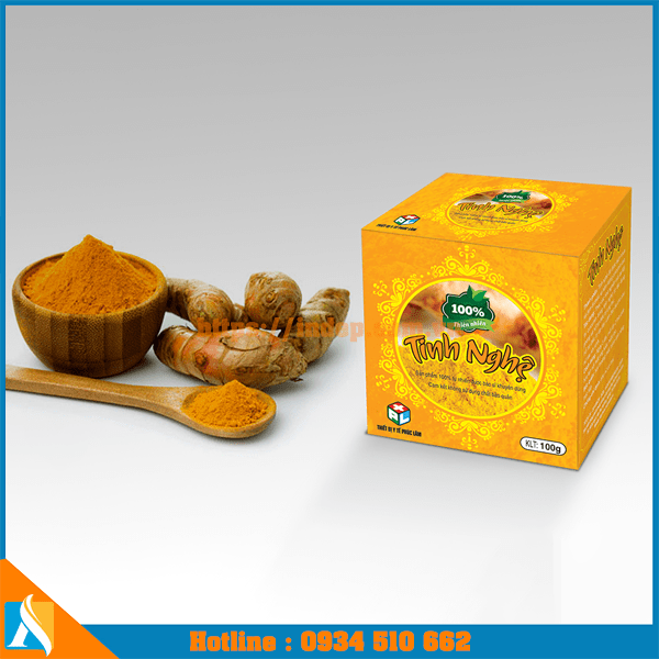 mẫu hộp bìa đựng tinh bột nghệ cao cấp