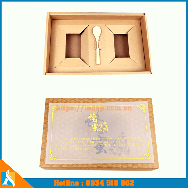 mẫu hộp giấy cao cấp đựng chai mật ong