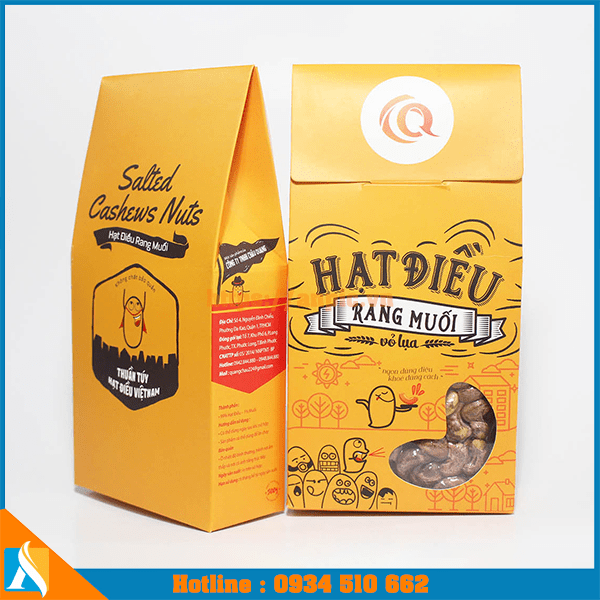 mẫu hộp giấy đựng hạt điều giá rẻ