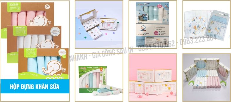 mẫu hộp giấy đựng khăn sữa