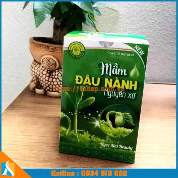 mẫu hộp giấy đừng mầm đậu nành bắt mắt