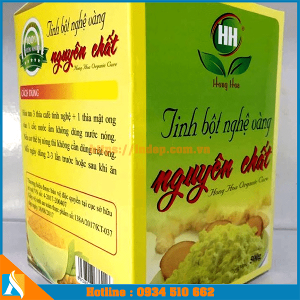 mẫu hộp giấy đựng tinh bột nghệ