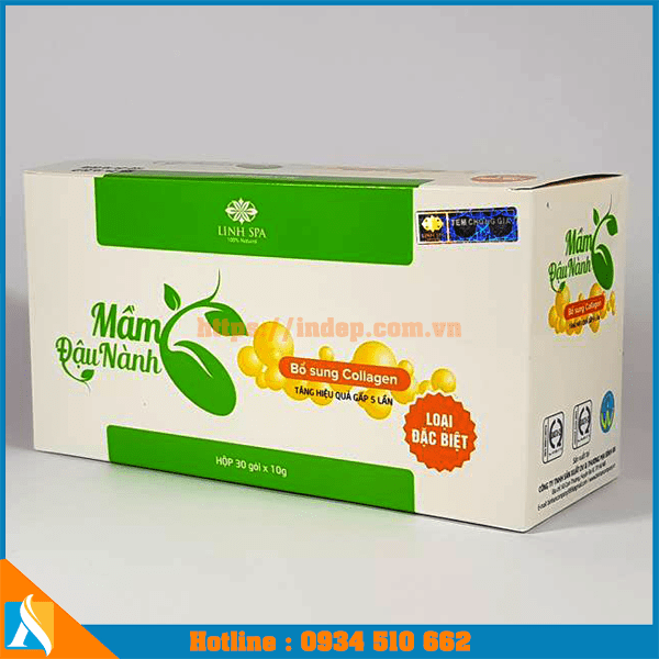 mẫu hộp giấy giá rẻ đựng mầm đậu nành