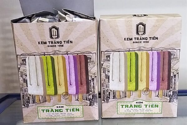 Mẫu hộp giấy đựng kem que mix nhiều vị theo phong cách vintage