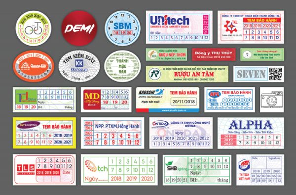 Mẫu in tem bảo hành nhanh lấy liền hỏa tốc