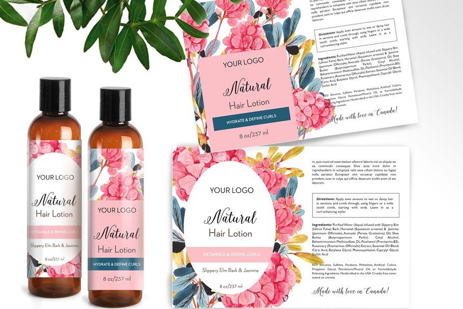 Mẫu mã tem nhãn dán chai thủy tinh đựng mỹ phẩm