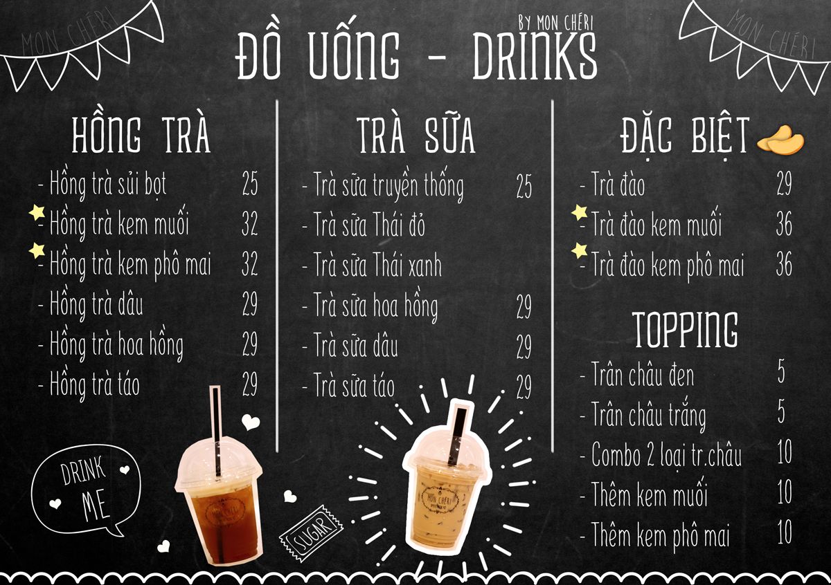 Mẫu menu quán trà chanh độc đáo bắt mắt