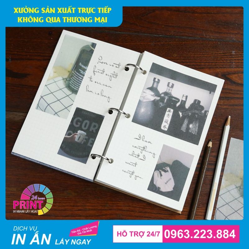 mẫu sổ tay gáy còng innox