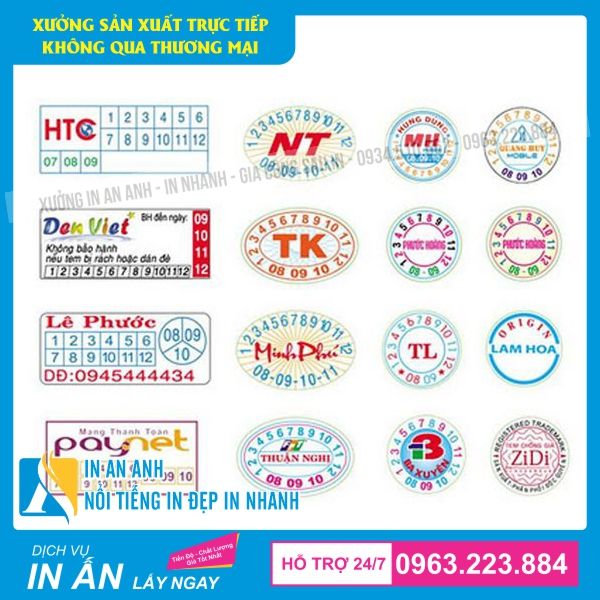 mẫu tem bảo hành