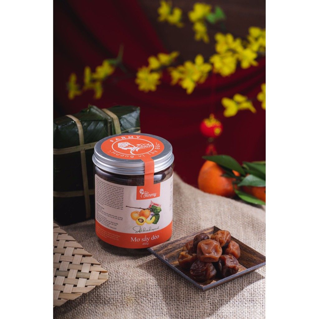 Mẫu tem decal dán lọ đựng mơ sấy bắt mắt