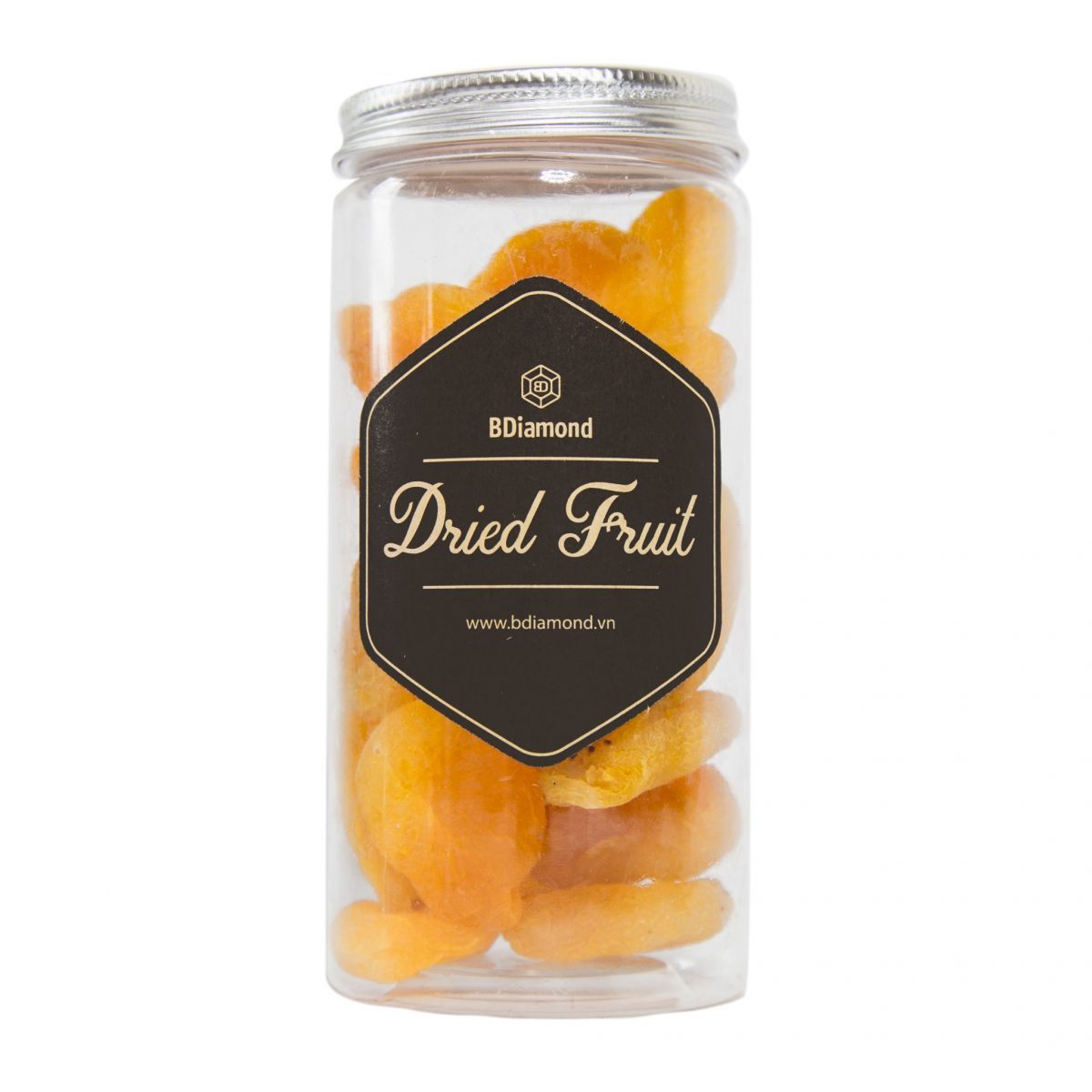 Mẫu tem nhãn dán hộp mơ sấy đẹp