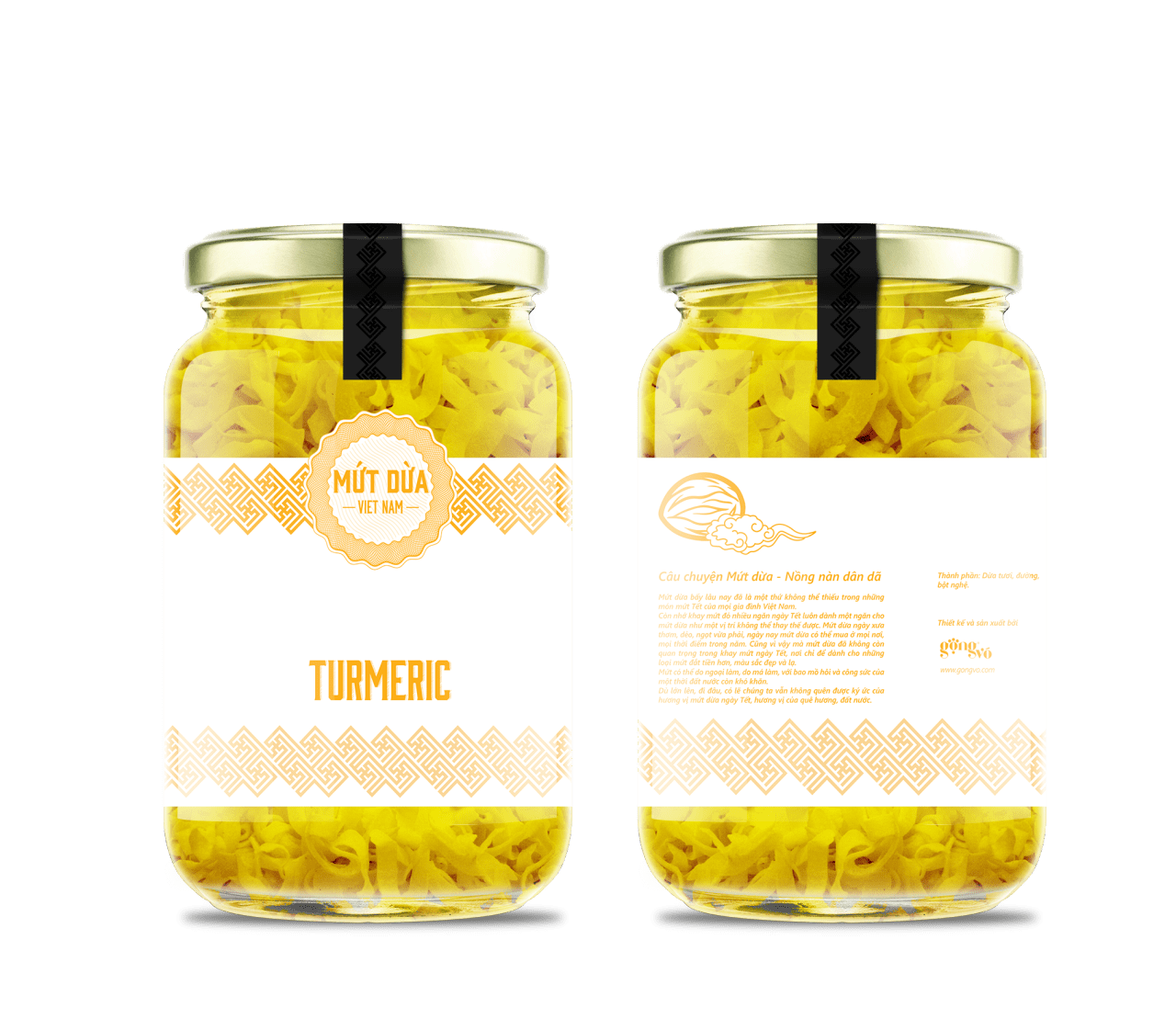 mẫu tem nhãn dán lọ mứt dừa