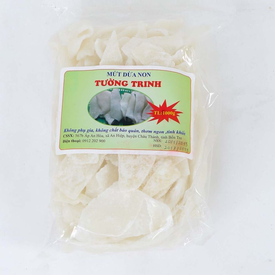 Mẫu tem nhãn dán túi mứt dừa