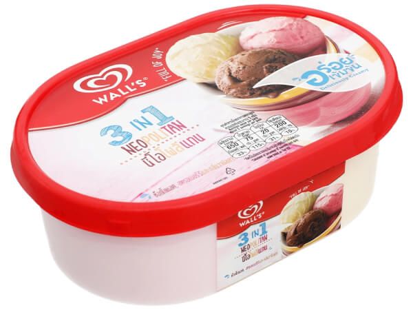 Mẫu nhãn decal giấy dán hộp kem mix 3 vị