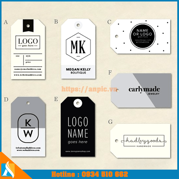 mẫu thẻ bài đồ thời trang