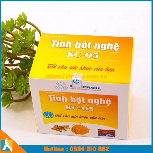 mẫu thiết kế hộp giấy đựng tinh bột nghệ