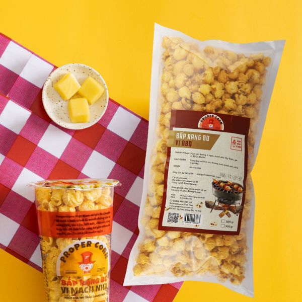 Mẫu thiết kế tem nhãn cho bỏng ngô, bắp rang bơ