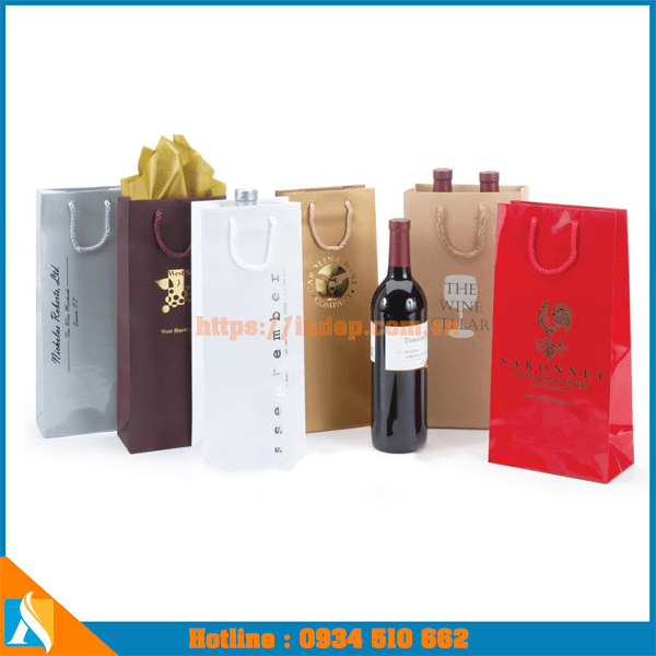 mẫu thiết kế túi xách giấy đựng chai rượu sáng tạo