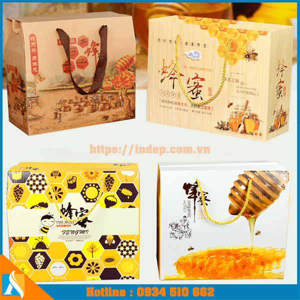 mẫu thiết kế túi xách giấy đựng chai mật ong
