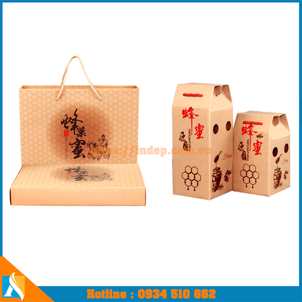 mẫu túi đựng chai mật ong bằng giấy