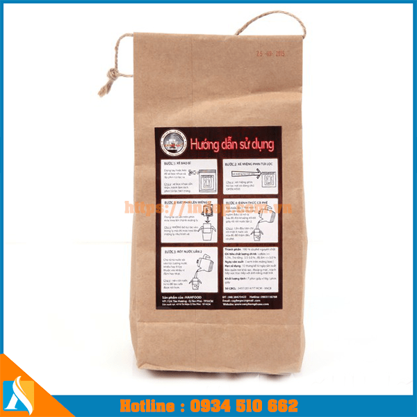 mẫu túi giấy đựng cà phê