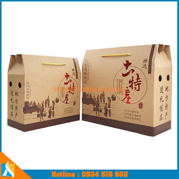 mẫu túi xách giấy đựng chai mật ong giá rẻ