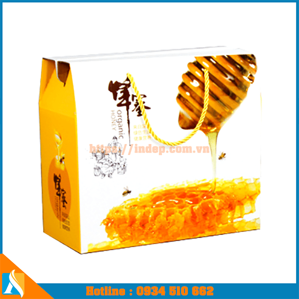 mẫu túi xách giấy đựng chai mật ong