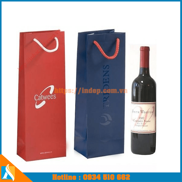 mẫu túi xách giấy đựng chai rượu
