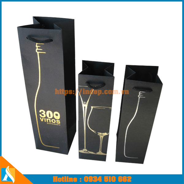 mẫu túi xách giấy đựng chai rượu sang trọng
