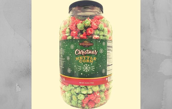 Nhãn dán lọ đựng bỏng ngô cho mùa giáng sinh