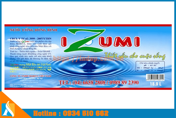 Nhãn mác dán bình nước lọc tại Hà Giang