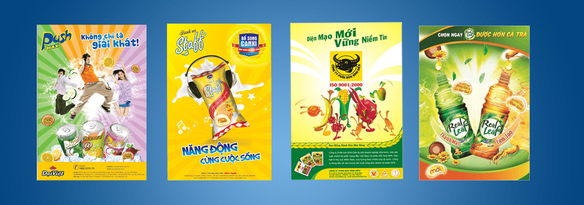 Poster quảng cáo chuyên nghiệp được in ấn thông điệp chính nổi bật