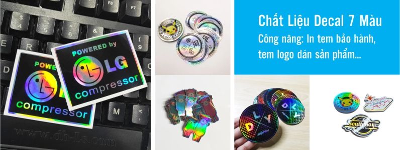 chất liệu decal 7 màu