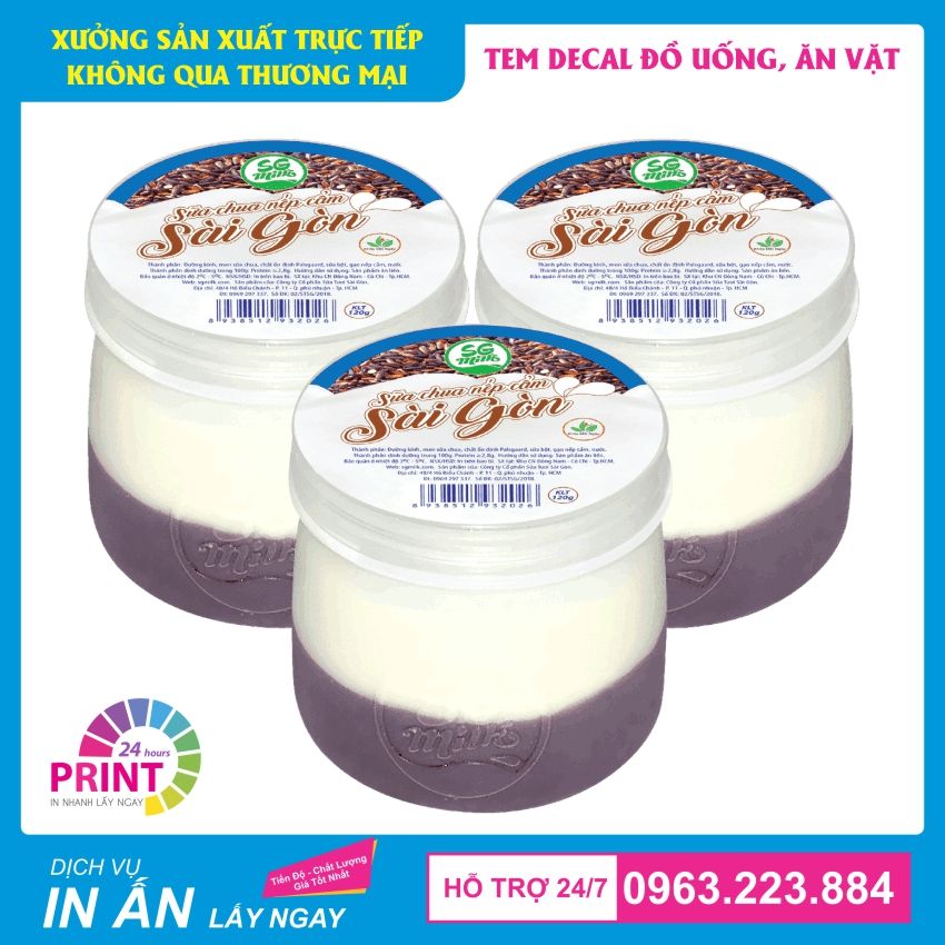 tem decal dán hộp đựng sữa chua nép cẩm