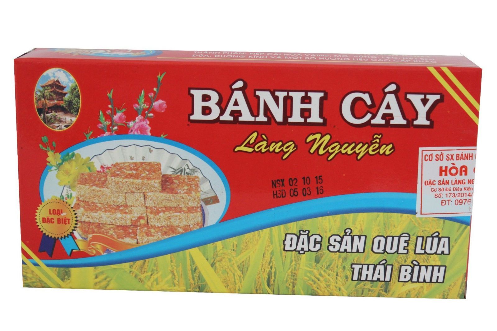 tem nhãn dán hộp bánh cáy Thái Bình