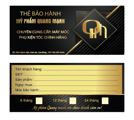 Phiếu bảo hành dạng thẻ - In Nhãn Mác