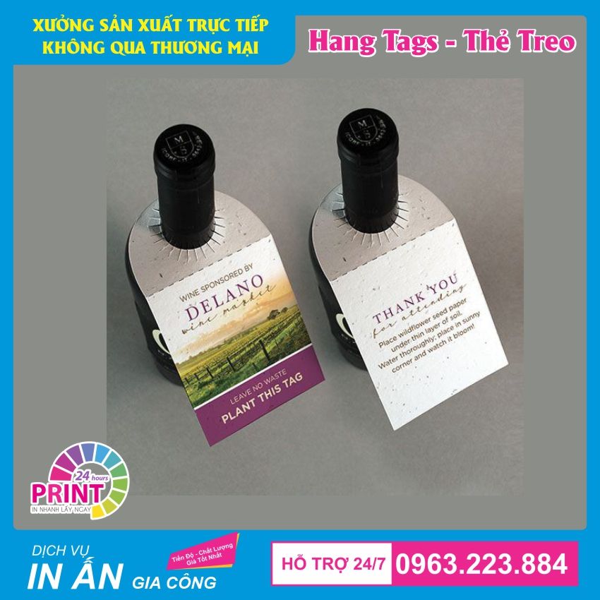 thẻ treo cổ chai rượu vang