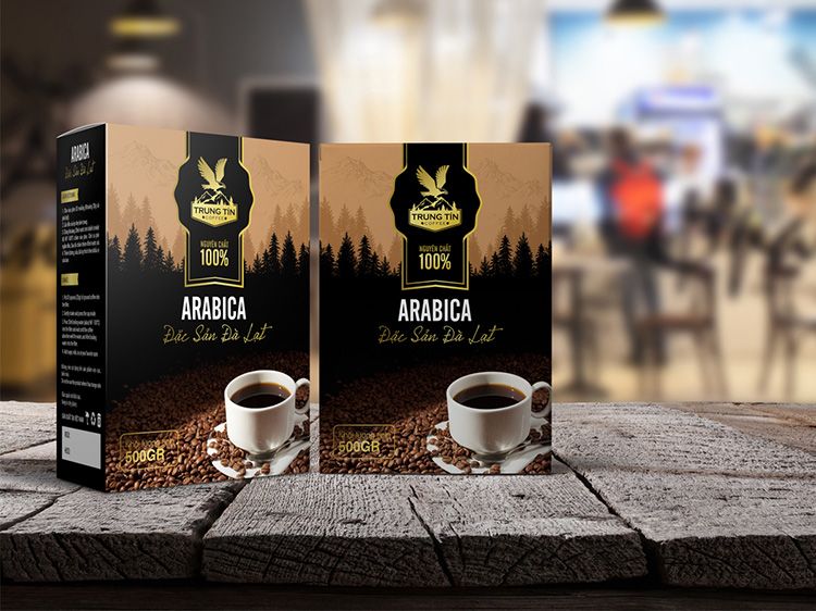 thiết kế mẫu bao bì cà phê trung tín bắt mắt