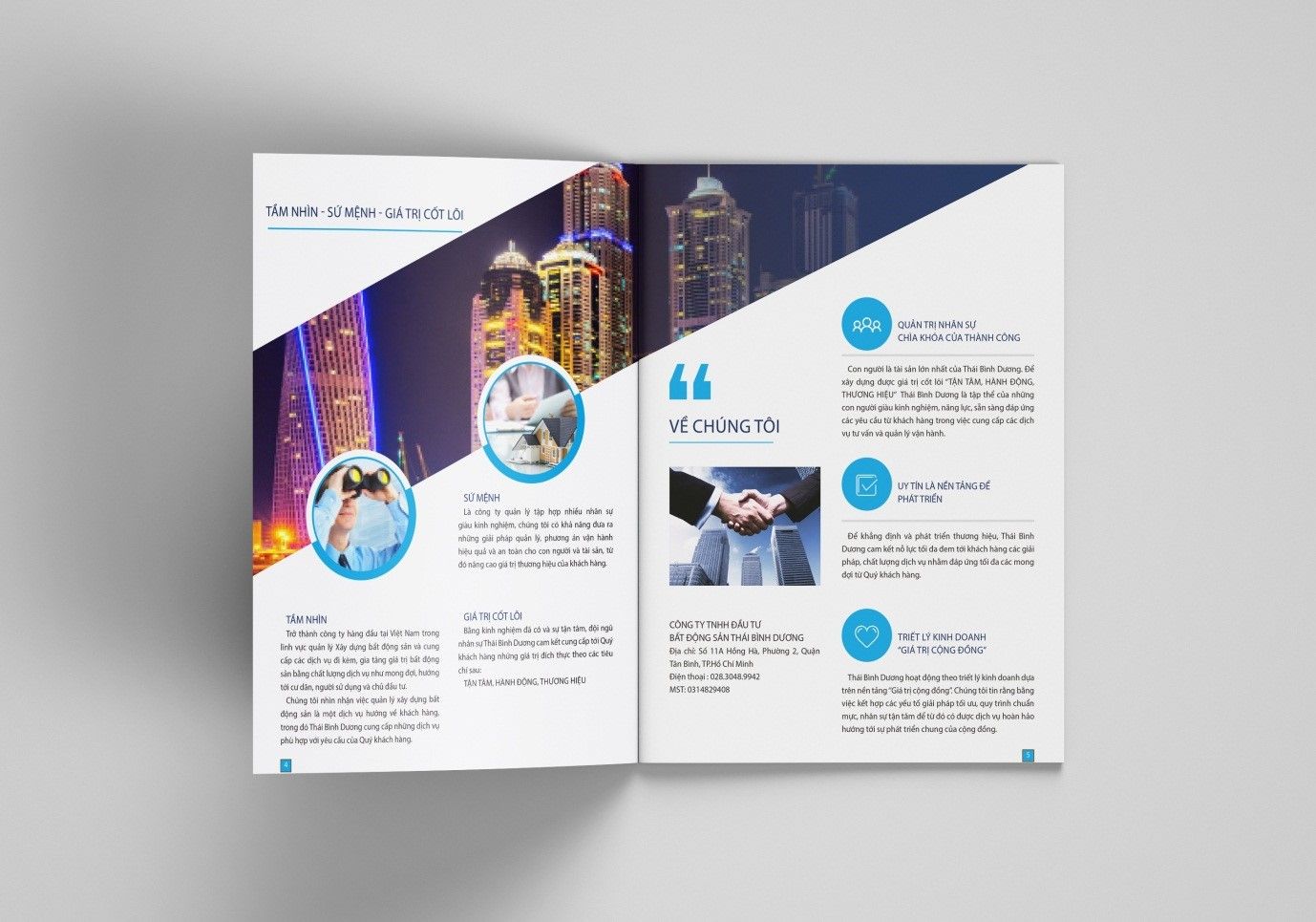 Mẫu hồ sơ năng lực công ty thiết kế nêu rõ sứ mệnh, tầm nhìn, triết lý kinh doanh…