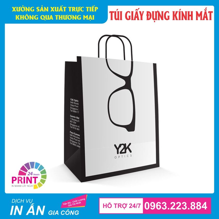 túi xách giấy đựng mắt kính