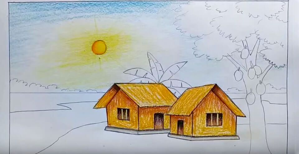 vẽ tranh phong cảnh quê hương