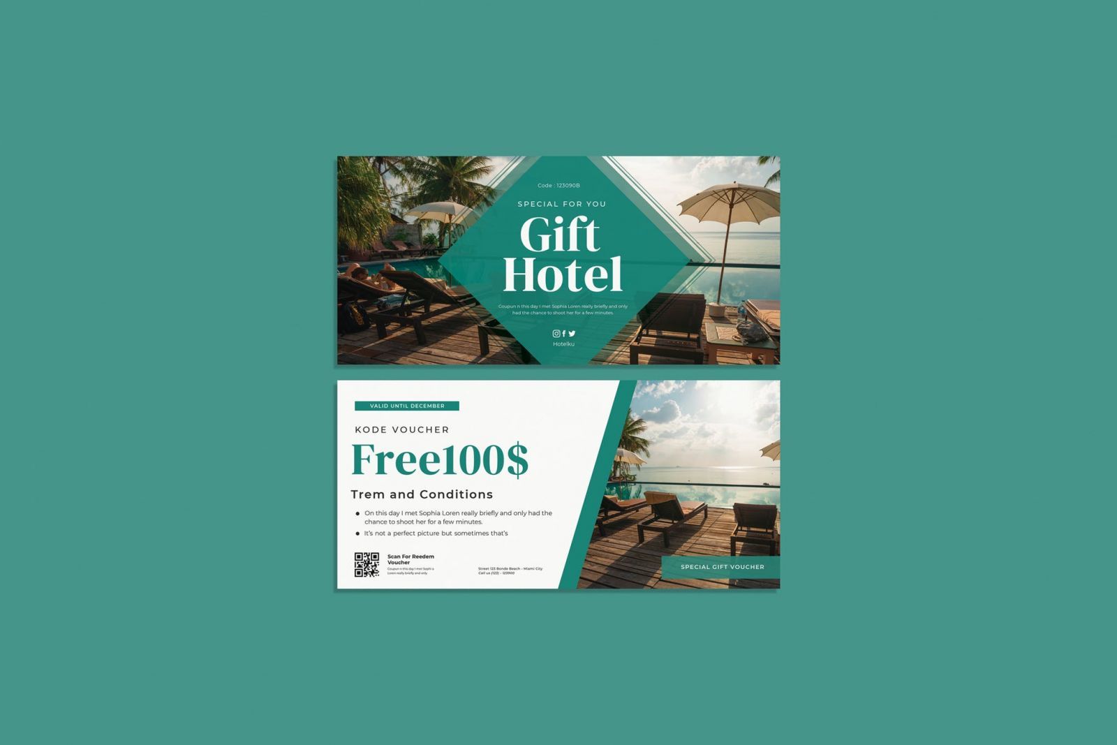 Các mẫu thiết kế voucher dành cho nhà nghỉ, homestay hay khách sạn