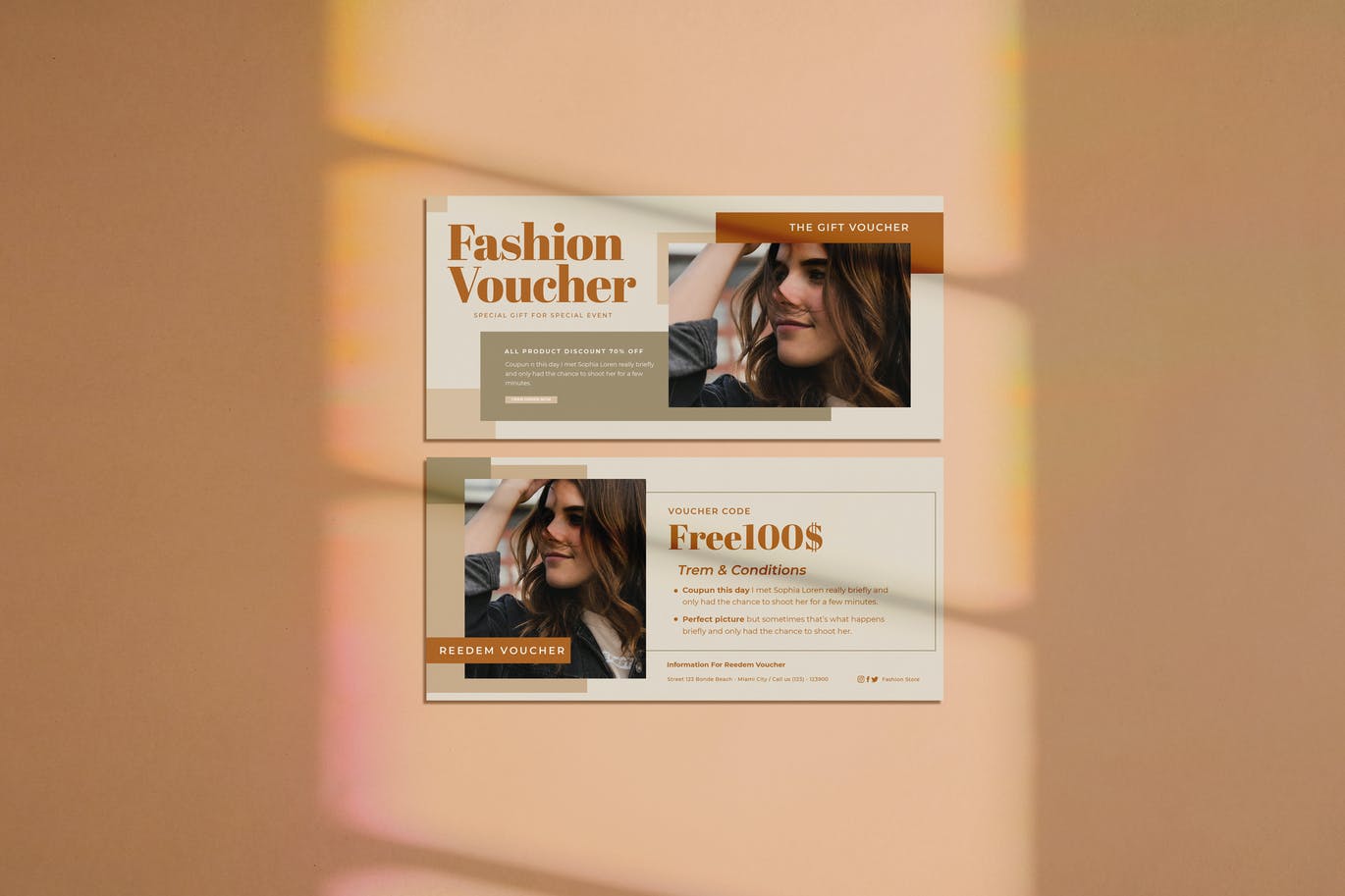 Mẫu voucher thời trang có giá trị lớn