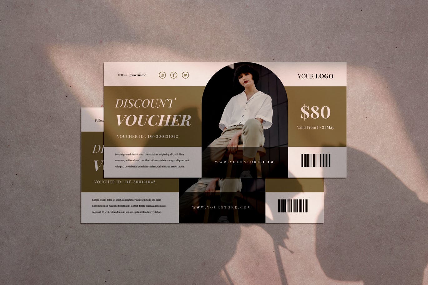 Mẫu voucher thời trang vintage