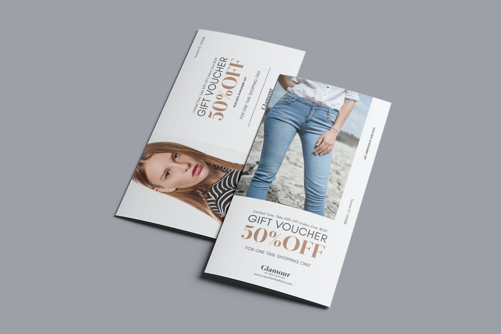 Mẫu voucher thời trang thiết kế đơn giản